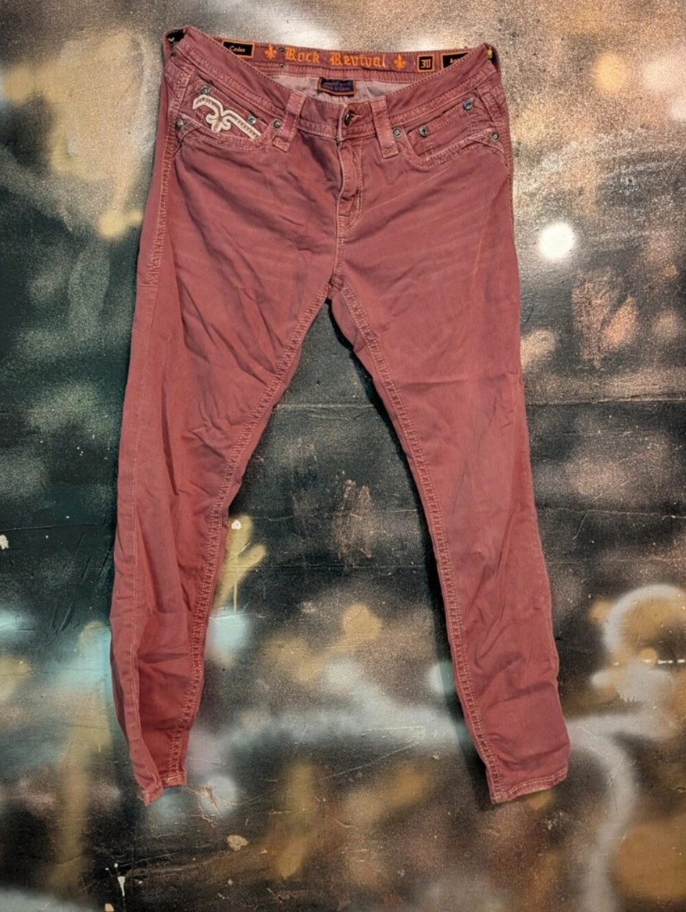 Rock Revival Women’s Maroon Skinny Jeans